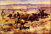 Charles M Russell The Round Up Germany oil painting reproduction